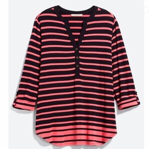 3X 41 Hawthorne Striped Henly Knit Top